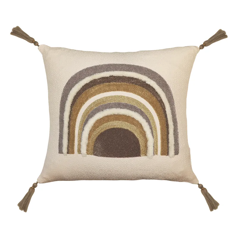 Nova Home Arcadia Handmade Embroidered 100% Cotton Cushion Cover - 50x50 Cm - Multicolor product thumbnail 4