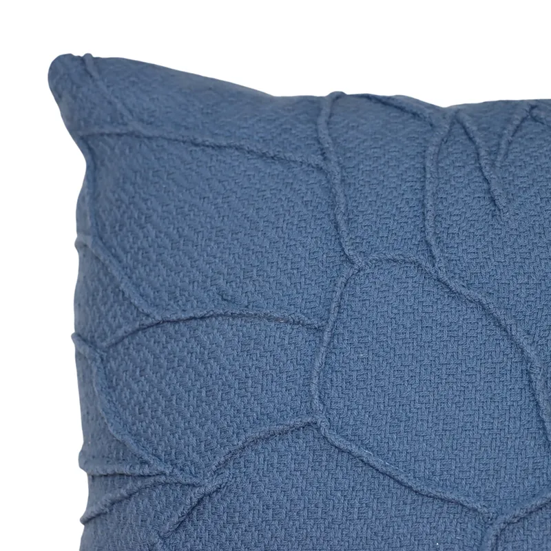 Nova Home Blossura Handmade Embroidered 100% Cotton Cushion Cover - 50x50 Cm - Blue product thumbnail 2
