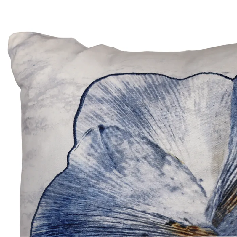 Nova Home Florisse Handmade Embroidered 100% Cotton Cushion Cover - 50x50 Cm - Blue product thumbnail 2