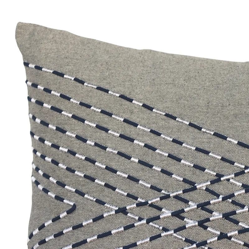 Nova Home Weavora Handmade Embroidered 100% Cotton Cushion Cover - 35x50 Cm - Grey product thumbnail 2