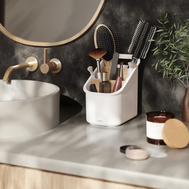 Umbra Bellwood 3-Tiers Utensil Holder - White/Natural product thumbnail 3