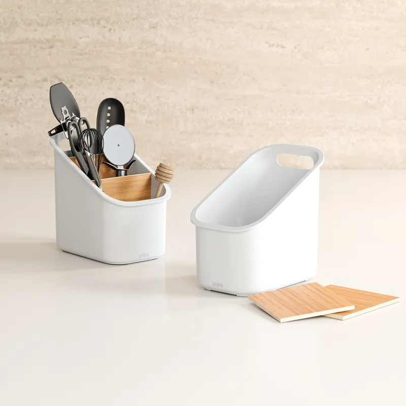 Umbra Bellwood 3-Tiers Utensil Holder - White/Natural product thumbnail 4