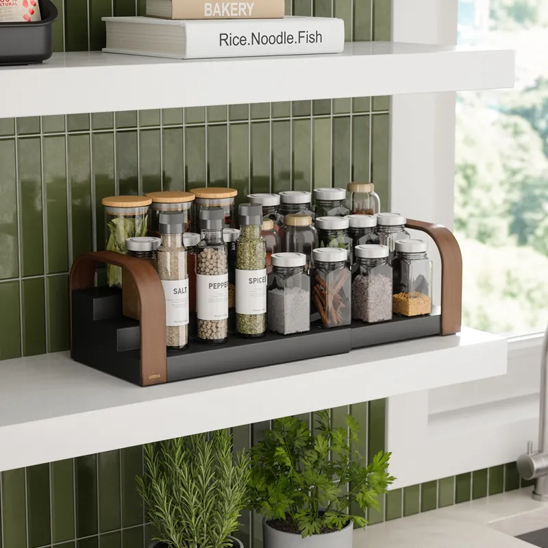 Umbra Bellwood 3-Tier Spice Shelf - Black & Walnut product thumbnail 6