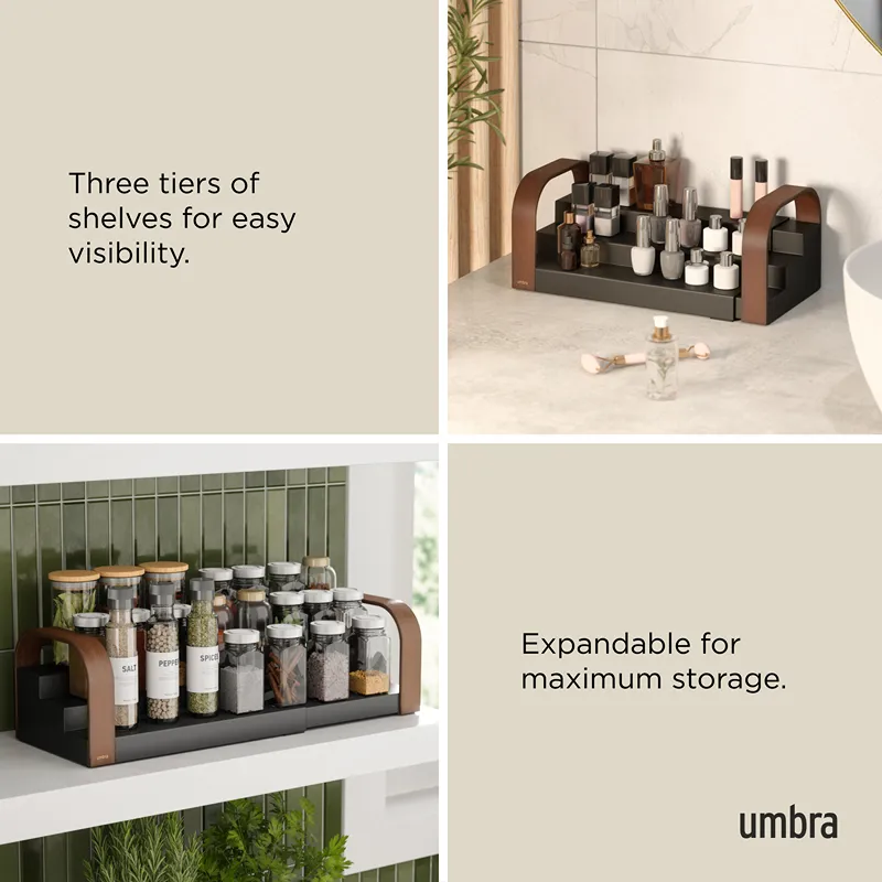 Umbra Bellwood 3-Tier Spice Shelf - Black & Walnut product thumbnail 9