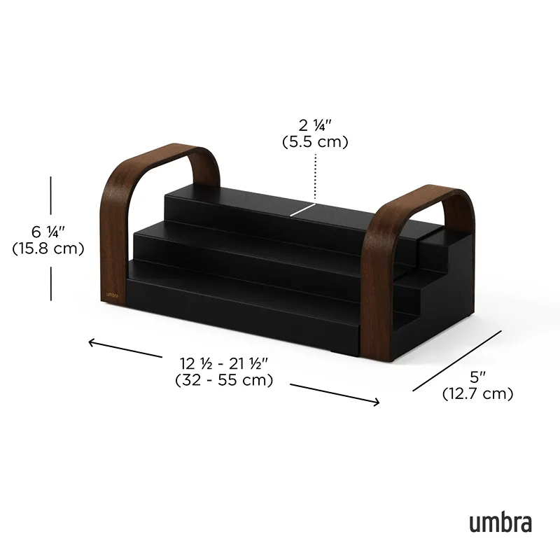 Umbra Bellwood 3-Tier Spice Shelf - Black & Walnut product thumbnail 11