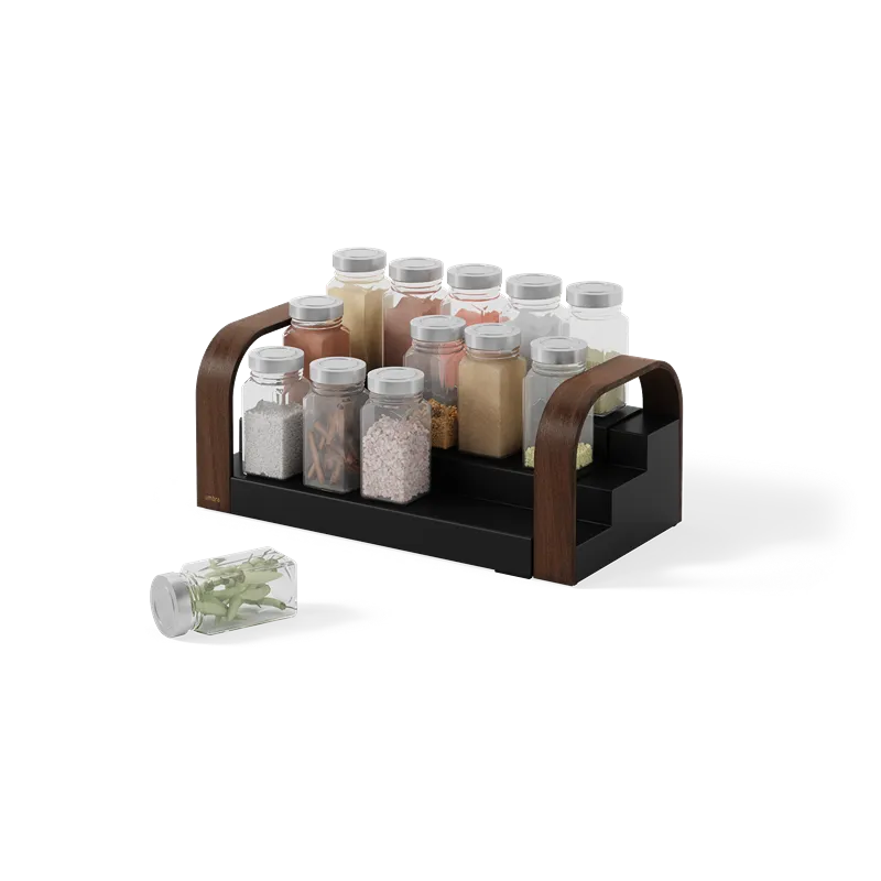 Umbra Bellwood 3-Tier Spice Shelf - Black & Walnut product thumbnail 4