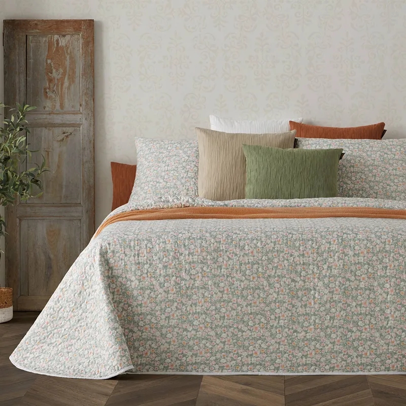 Manterol "Bouti Provenza" Reversible Summer Bedspread Set - Beige (410 07) (Available in Sizes) product thumbnail 2