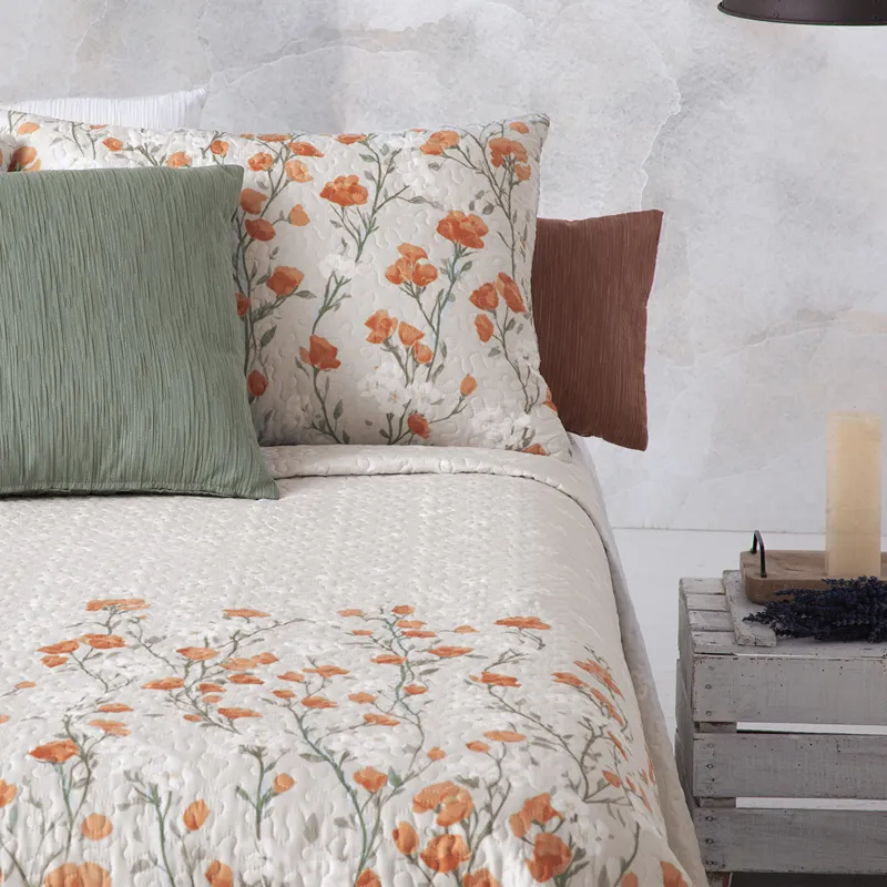 Manterol "Bouti Provenza" Reversible Summer Bedspread Set - Beige (410 07) (Available in Sizes) product thumbnail 3