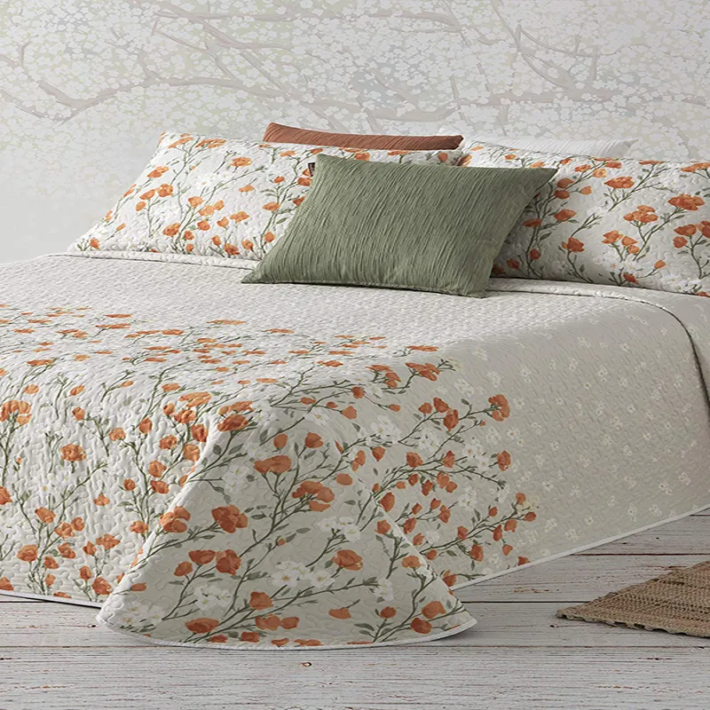 Manterol "Bouti Provenza" Reversible Summer Bedspread Set - Beige (410 07) (Available in Sizes) product thumbnail 4