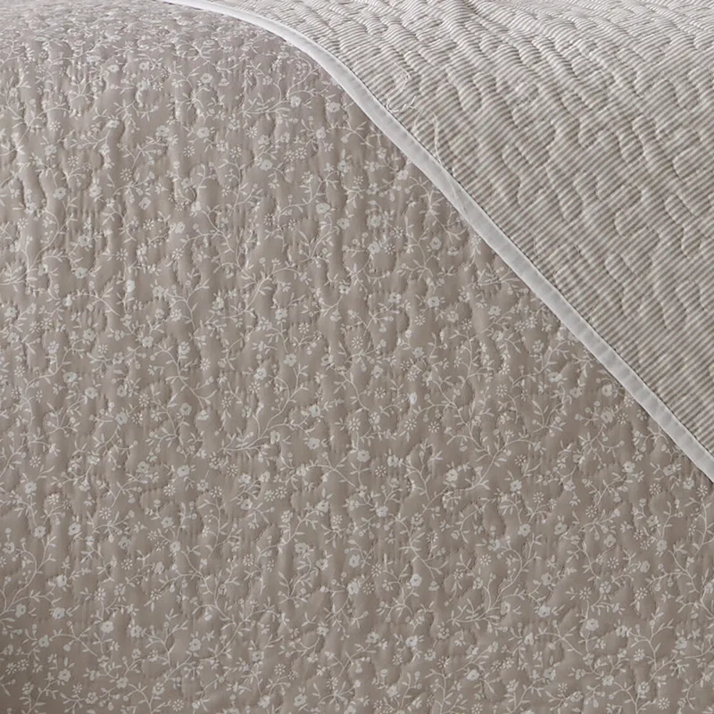 Manterol "Bouti Summer" Reversible Summer Bedspread Set - Beige (127 07) (Available in Sizes) product thumbnail 2