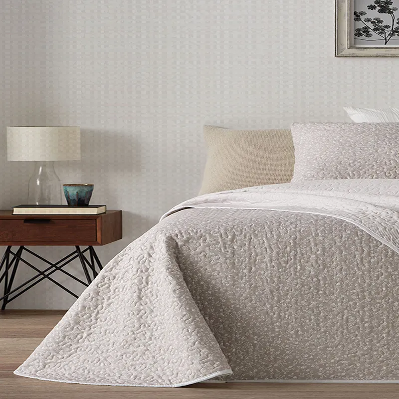 Manterol "Bouti Summer" Reversible Summer Bedspread Set - Beige (127 07) (Available in Sizes) product thumbnail 3