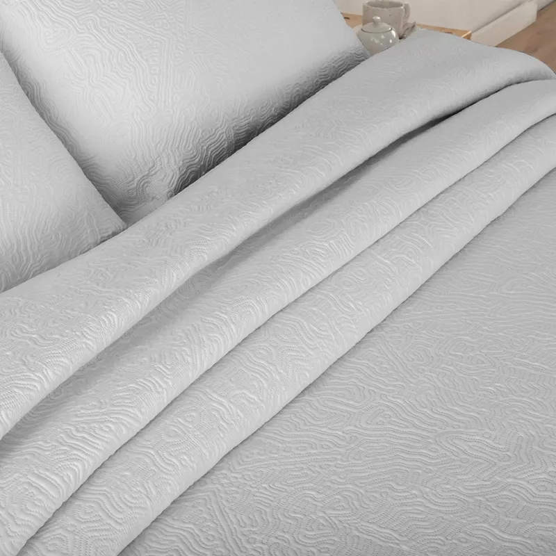 Manterol "Bouti Summer Soft" Mosaic Summer Bedspread Set - Grey (004 12) (Available in Sizes) product thumbnail 3