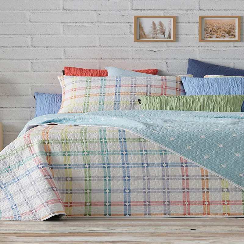 Manterol " Bouti Colors" Reversible Summer Bedspread Set - Multicolor (400 15) (Available in Sizes) product thumbnail 4