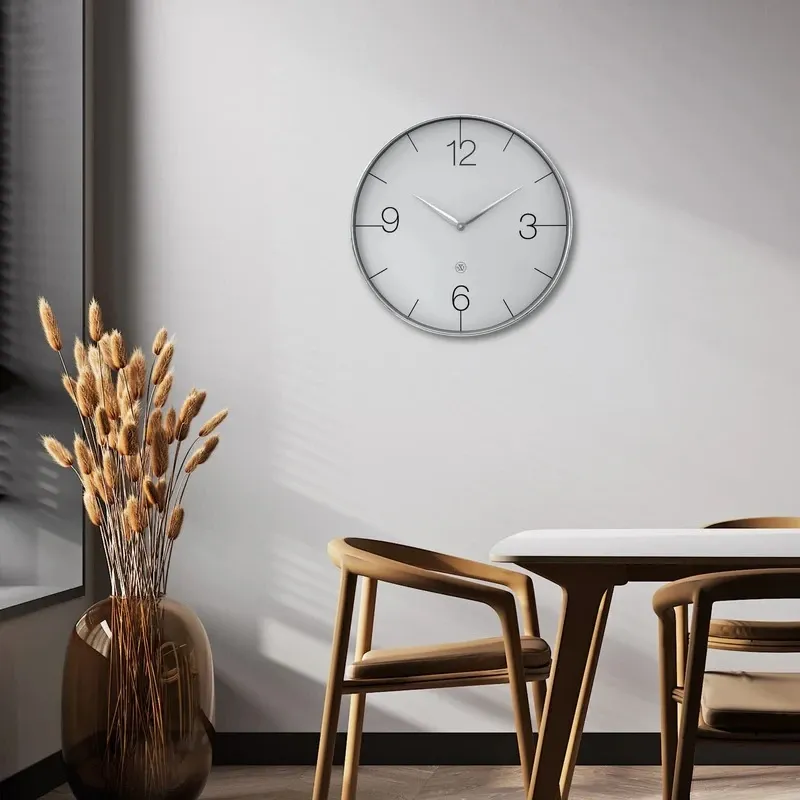 NeXtime Finesse Silent Wall Clock – Large, Chrome Frame product thumbnail 3