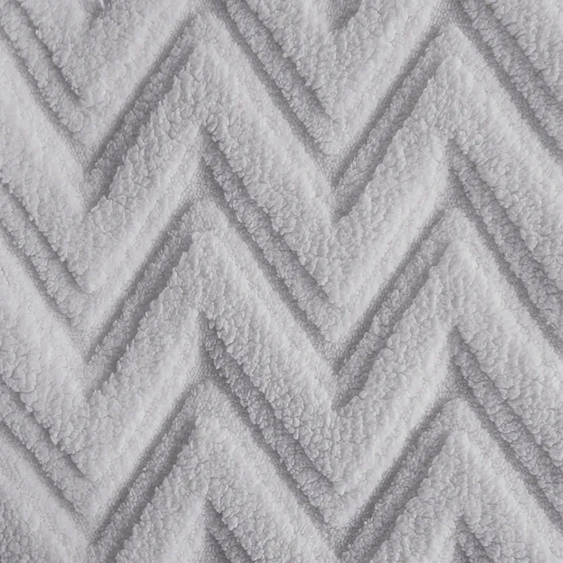 Nova Home Nita 3D Winter Jacquard Sherpa Comforter Set - Grey (Available In Sizes) product thumbnail 3