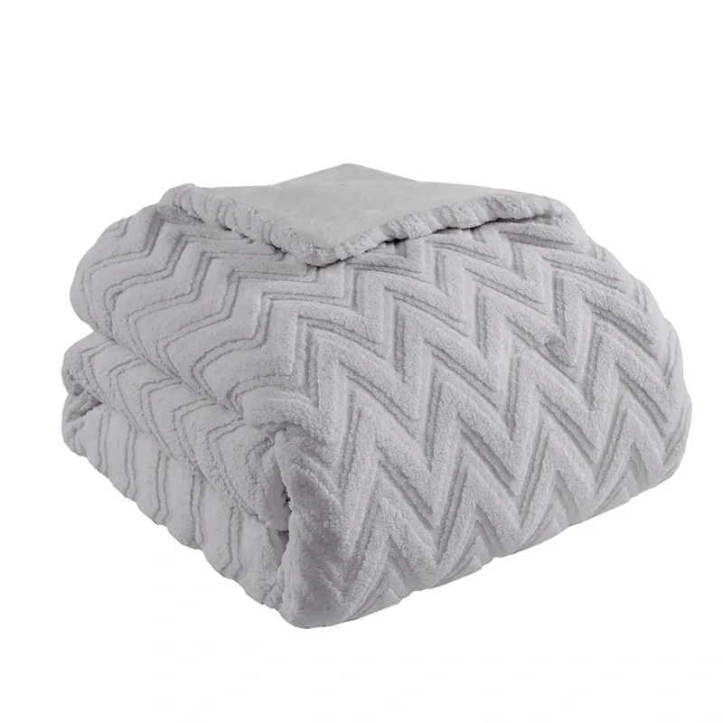 Nova Home Nita 3D Winter Jacquard Sherpa Comforter Set - Grey (Available In Sizes) product thumbnail 4