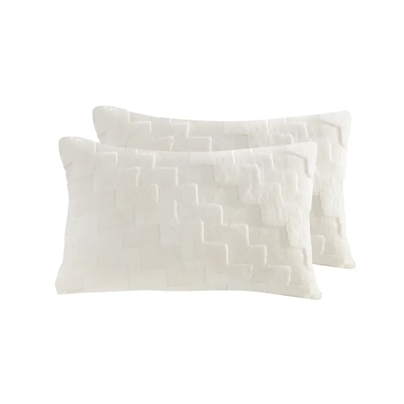 Nova Home Alibina Winter 3D Jacquard Rabbit Fur Comforter Set - White (Available In Sizes) product thumbnail 8