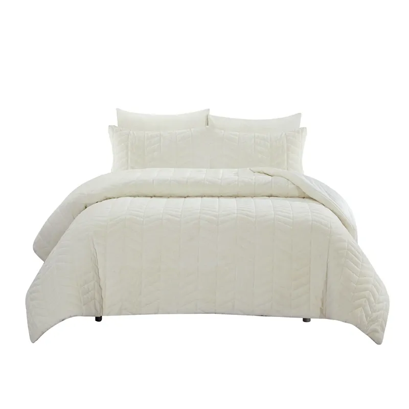 Nova Home Cocora Winter Embroidered UltraSoft CocoFlannel Comforter Set - King/Super King - Ivory product thumbnail 10