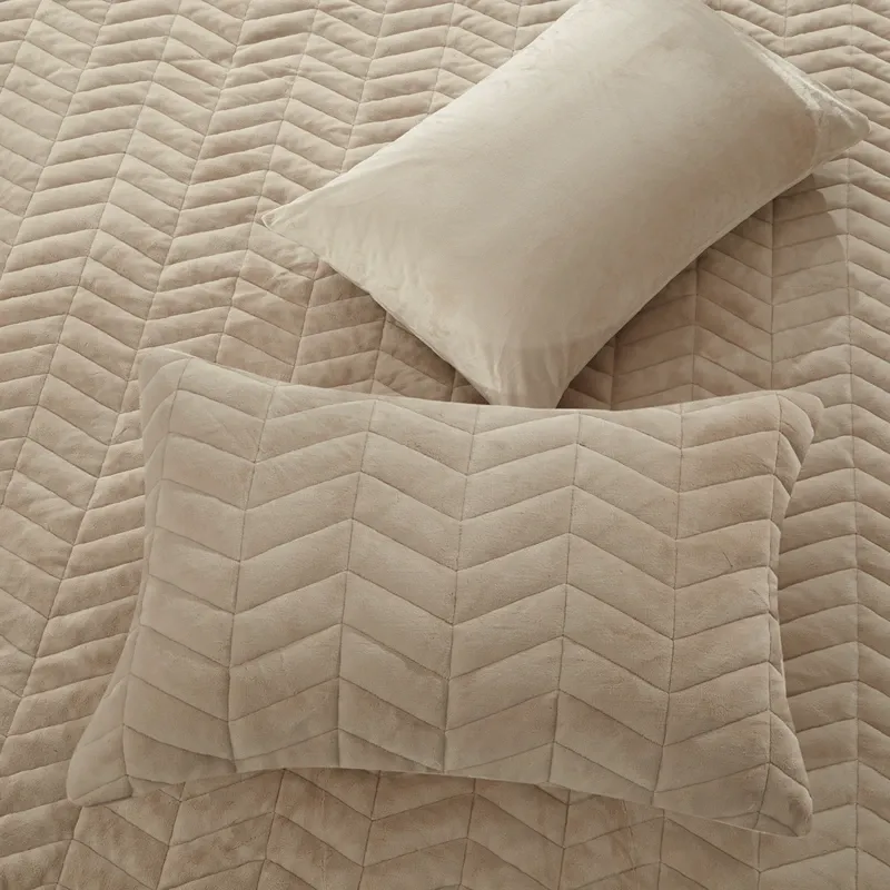 Nova Home Cocora Winter Embroidered UltraSoft CocoFlannel Comforter Set - King/Super King - Beige product thumbnail 3