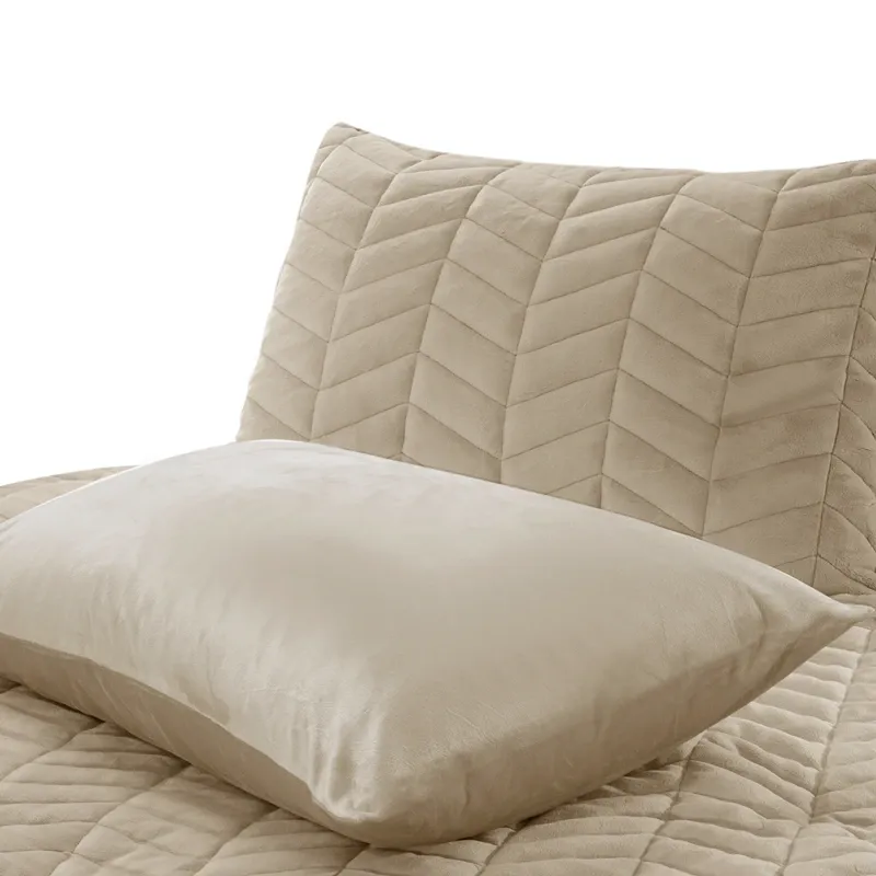 Nova Home Cocora Winter Embroidered UltraSoft CocoFlannel Comforter Set - King/Super King - Beige product thumbnail 6