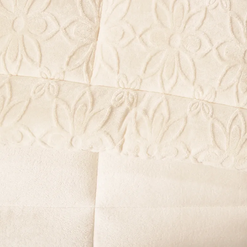 Nova Home Floriva Winter Jacquard Flannel Floral Comforter Set - Off White (Available In Sizes) product thumbnail 3