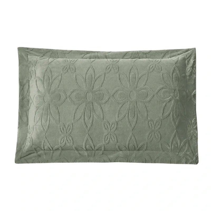 Nova Home Floriva Winter Jacquard Flannel Floral Comforter Set - Green (Available In Sizes) product thumbnail 7