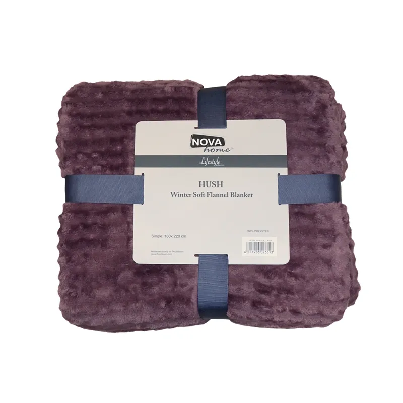 Nova Home Hush Winter Soft Bubble Flannel Blanket - Purple (Available In Sizes) product thumbnail 4
