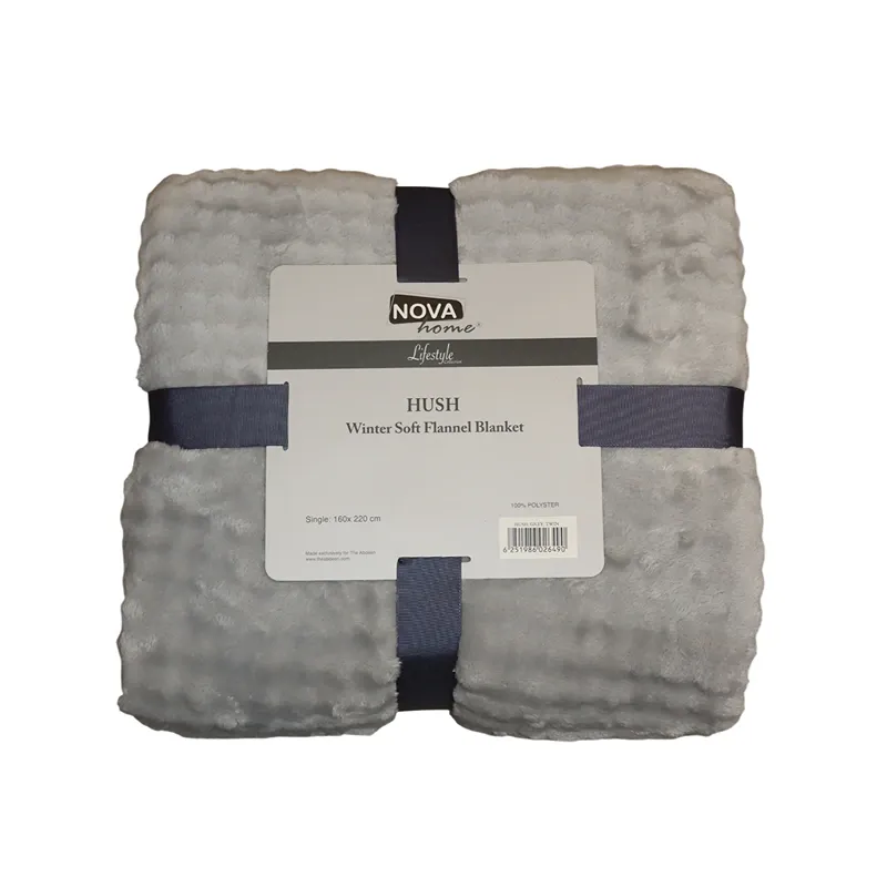 Nova Home Hush Winter Soft Bubble Flannel Blanket - Grey (Available In Sizes) product thumbnail 4
