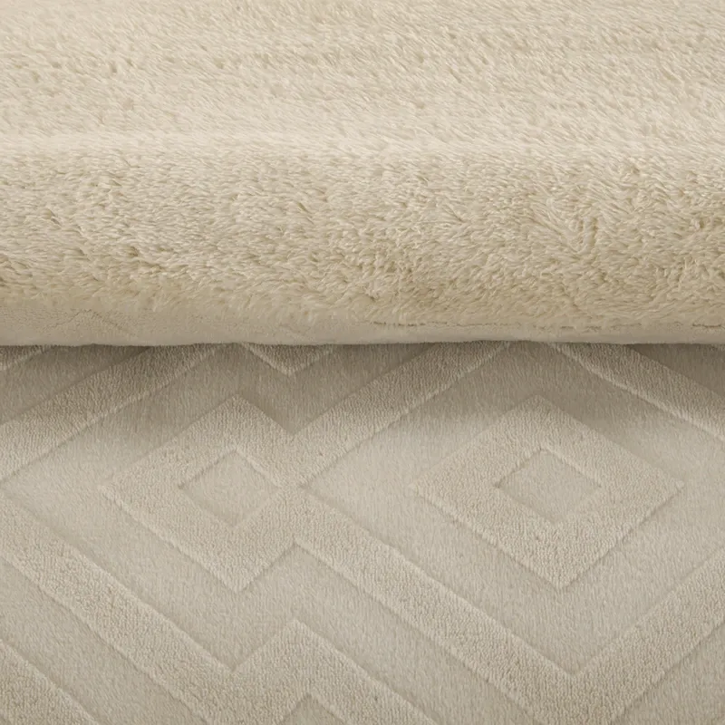Nova Home Froska Winter Embossed Flannel Comforter Set with Soft Fur Backing - King/Super King - Beige product thumbnail 5