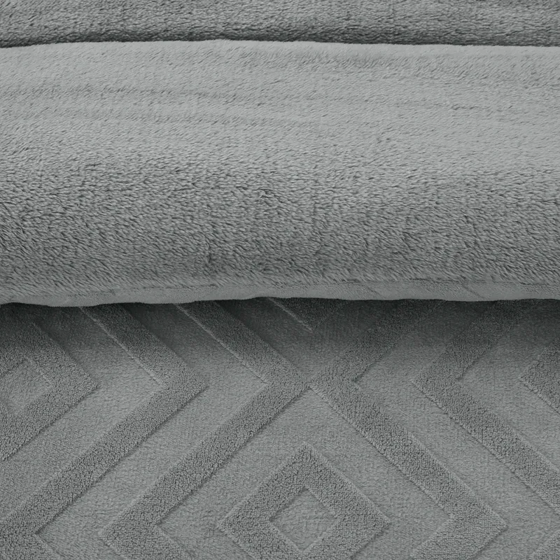 Nova Home Froska Winter Embossed Flannel Comforter Set with Soft Fur Backing - King/Super King - Grey product thumbnail 5