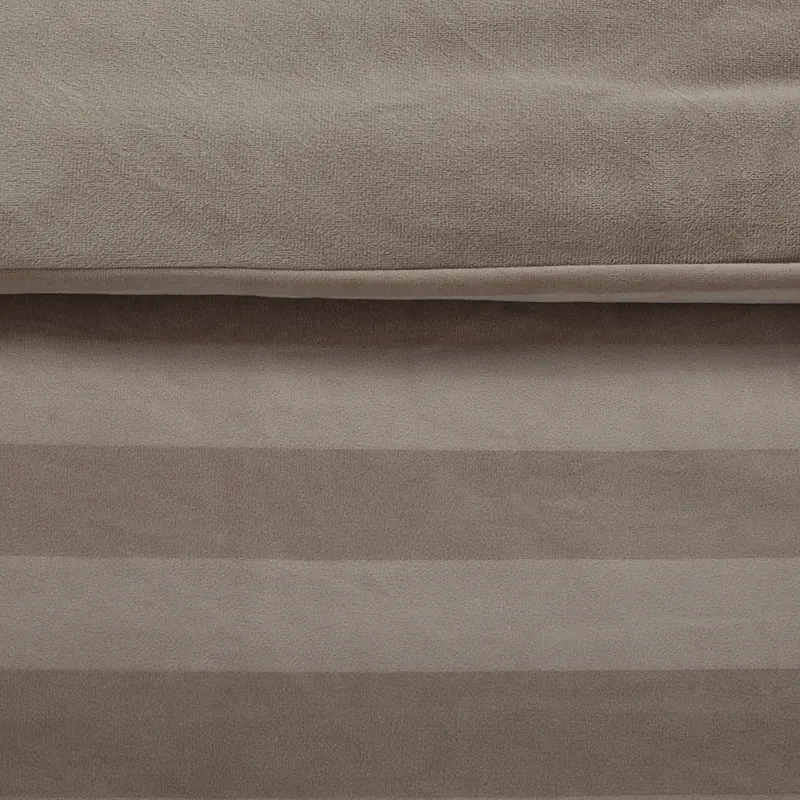 Nova Home Velvora Winter Velvet Duvet Cover Set - Taupe (Available In Sizes) product thumbnail 5