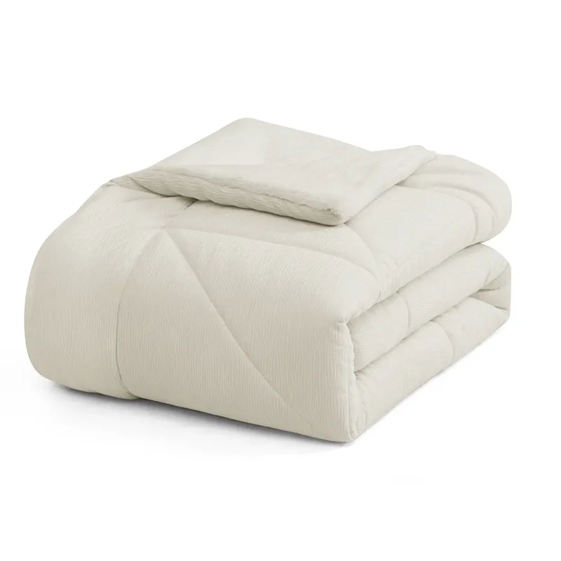 Nova Home Snug Winter Velvet Comforter Set with High Pile Backing - White (Available In Sizes) product thumbnail 3