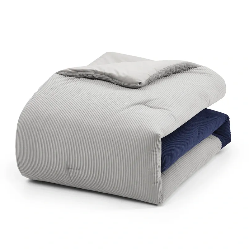 Nova Home Cordee Patchwork Winter Cordroy Comforter Set - Navy (Available In Sizes) product thumbnail 4