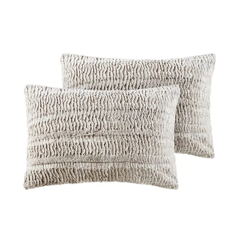 Nova Home Sculpted Winter Jacquard SherpaTextured Comforter Set with Mink Backing - Grey (Available In Sizes) product thumbnail 5