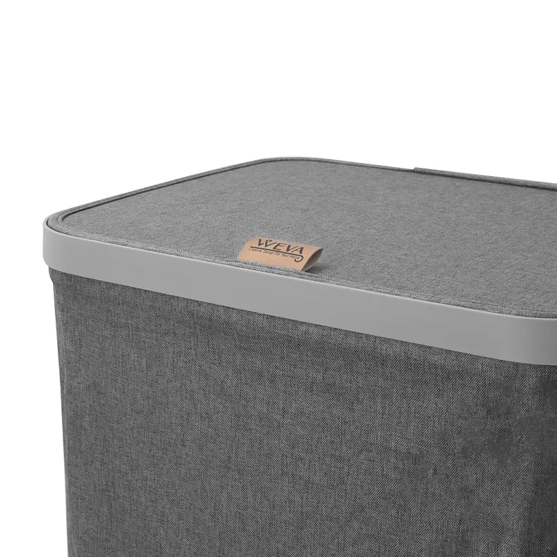 Weva Clary Laundry Basket with Lid – 60L – Dark Grey product thumbnail 2