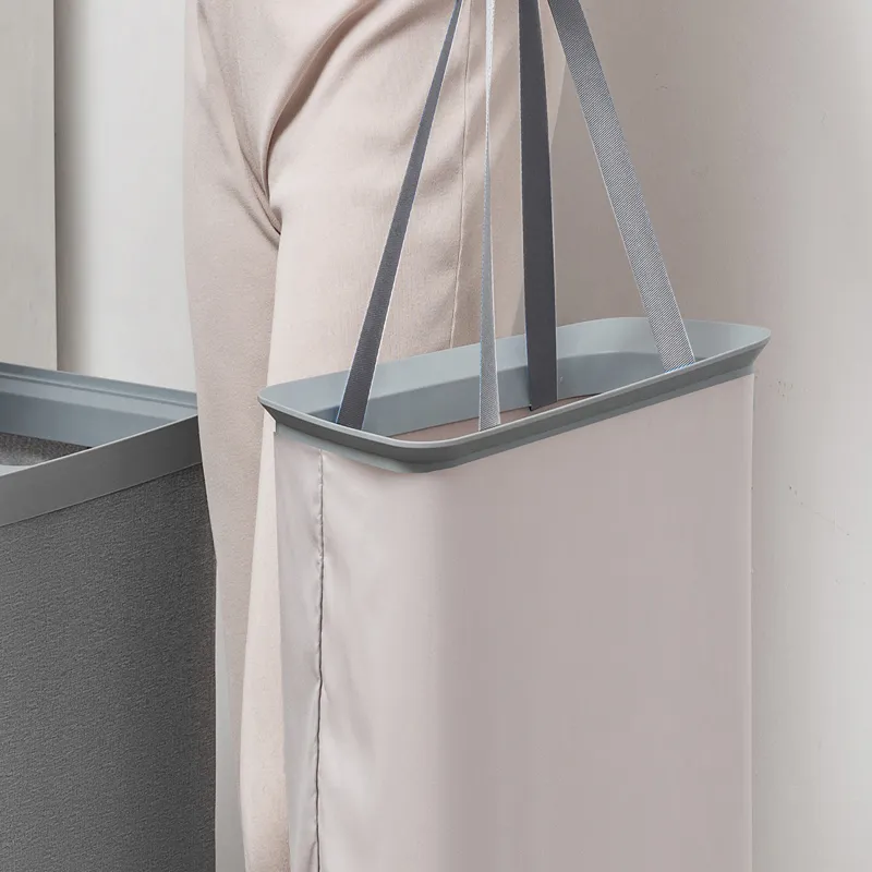 Weva Clary Laundry Basket with Lid – 60L – Beige product thumbnail 4