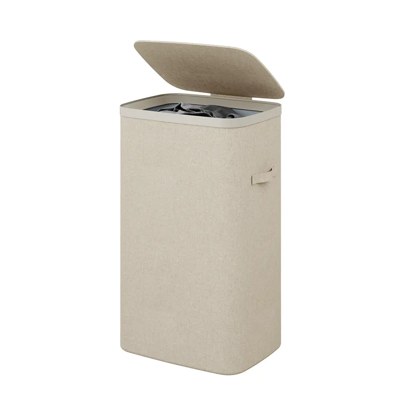Weva Clary Laundry Basket with Lid – 60L – Beige product thumbnail 4