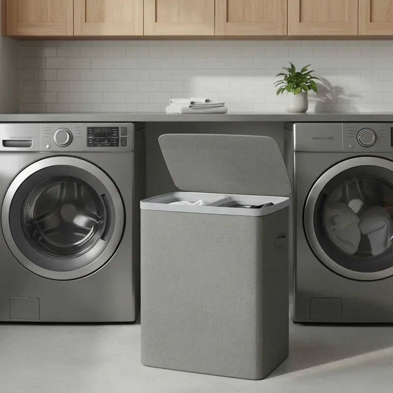 Weva Clary Duo Laundry Dual Basket with Lid – 100L – Dark Grey product thumbnail 7