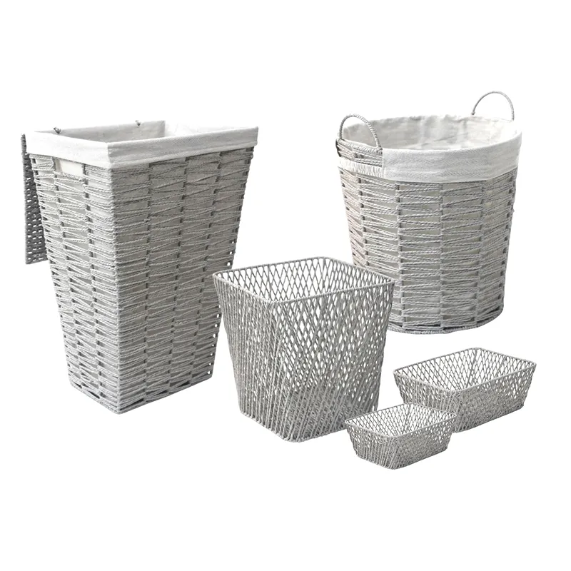 Weva Drima Paper Woven Storage Basket - Medium – Grey product thumbnail 3
