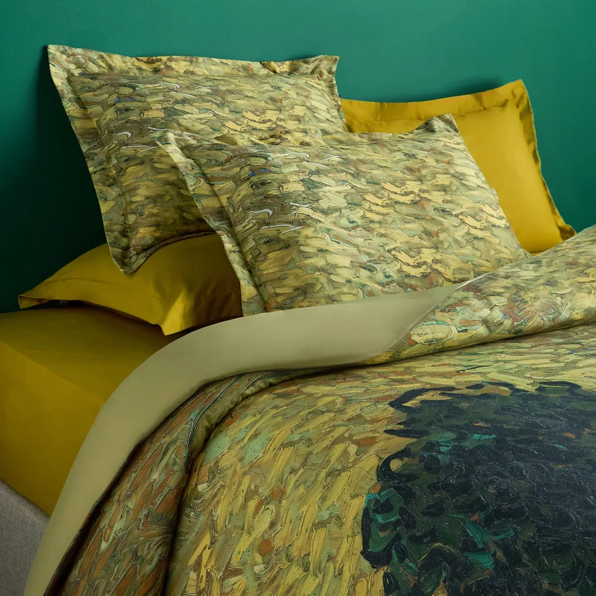 Van Gogh Evening Twilight Duvet Cover Set - 100% Cotton Satin, 220 Thread Count - King & Super King - 3 Pcs - Green product thumbnail 3