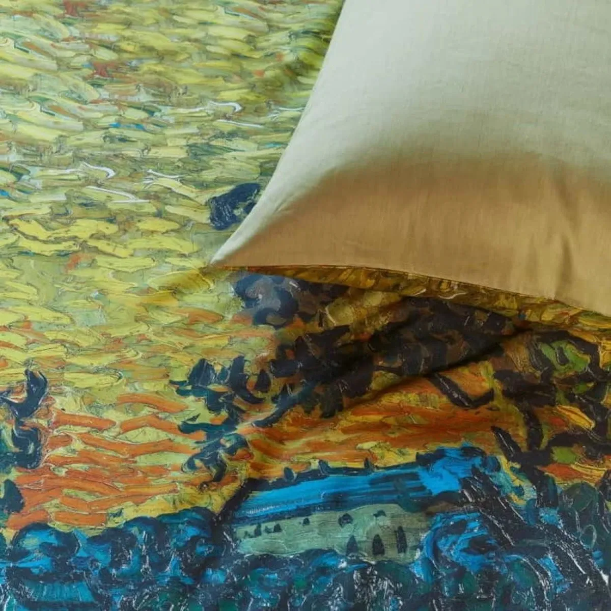 Van Gogh Evening Twilight Duvet Cover Set - 100% Cotton Satin, 220 Thread Count - King & Super King - 3 Pcs - Green product thumbnail 5