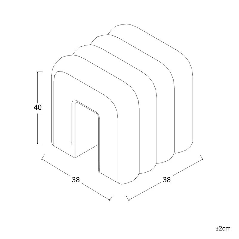 Weva Archi Terry Channeled Stool & Bench – Small – Brown product thumbnail 11