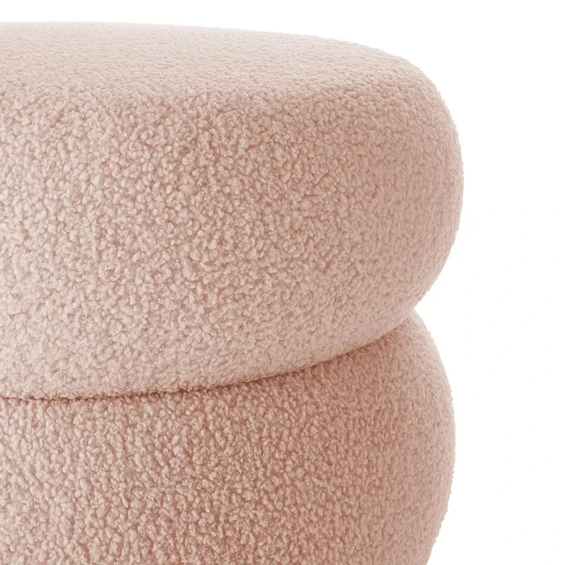 Weva Ploom Teddy Round Storage Stool – Pink product thumbnail 3