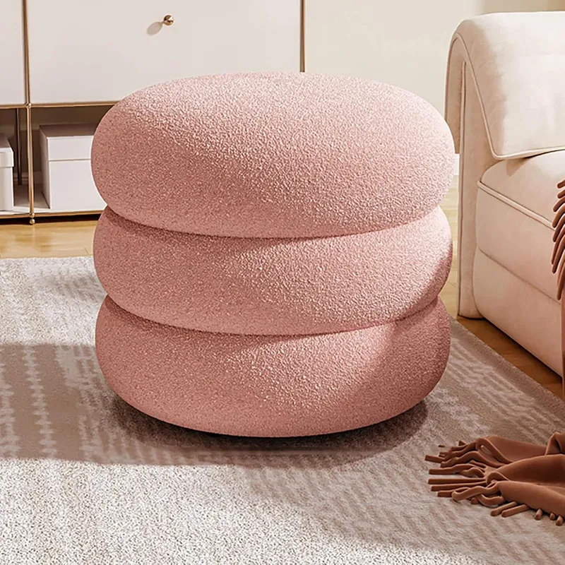 Weva Ploom Teddy Round Storage Stool – Pink product thumbnail 5