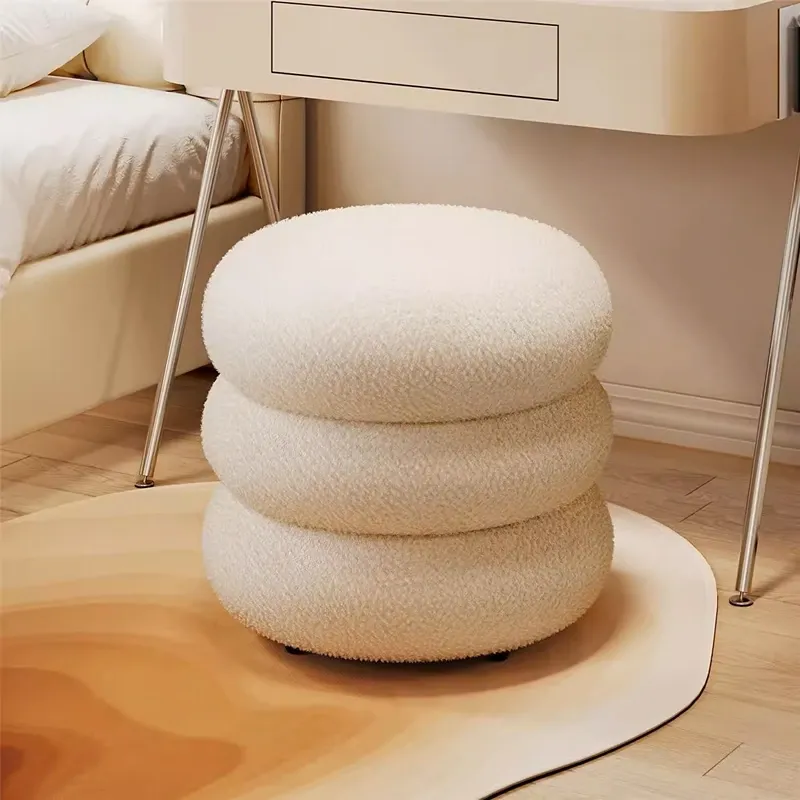 Weva Ploom Teddy Round Storage Stool – White product thumbnail 4