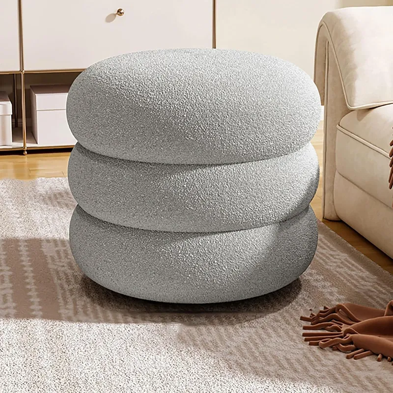 Weva Ploom Teddy Round Storage Stool – Light Grey product thumbnail 3
