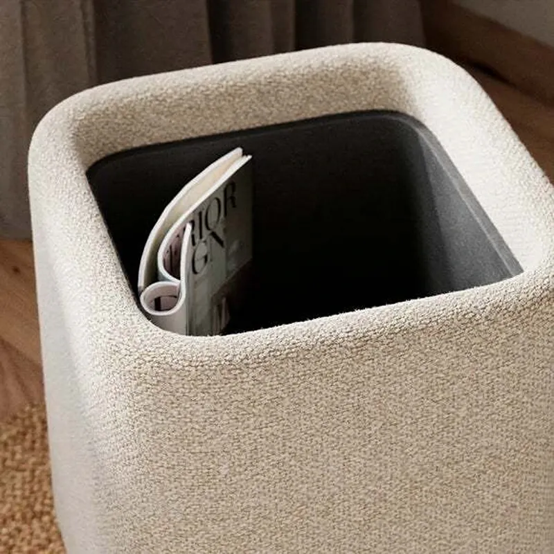 Weva Quadra Boucle Square Storage Stool with Tray – Brown product thumbnail 4