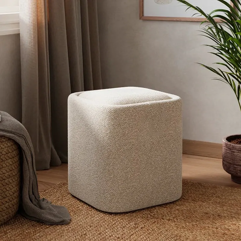 Weva Quadra Boucle Square Storage Stool with Tray – Brown product thumbnail 6