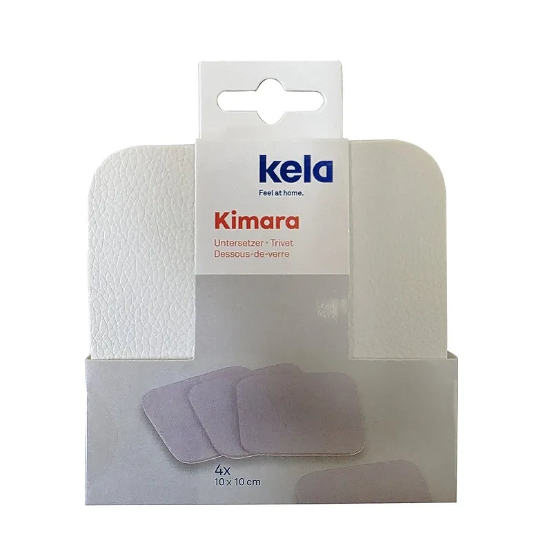 Kela Kimara Leather Trivet Set - 4 Pcs - White product thumbnail 5
