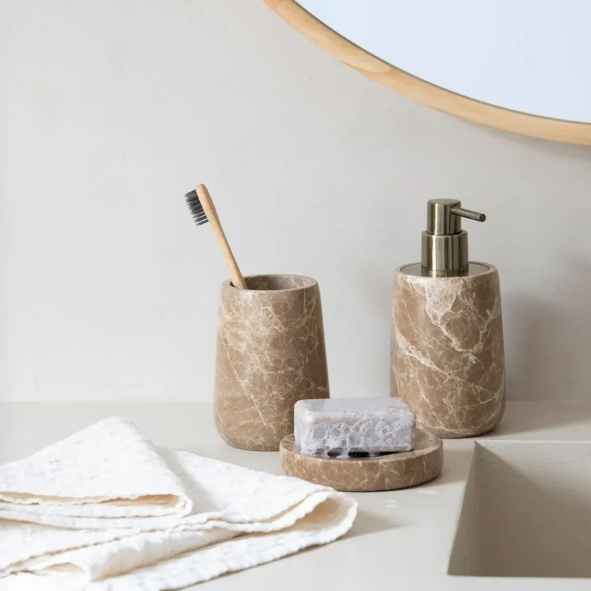 Andrea Soap Dish - Brown Marble (BA24121) product thumbnail 4